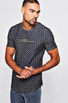 Boohoo Star Print Muscle Fit T-shirt With Man Embroidery