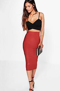 Boohoo Lili Longer Line Disco Midi Skirt