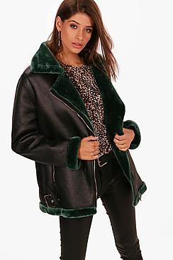 Boohoo Annabelle Boutique Faux Fur Lined Aviator