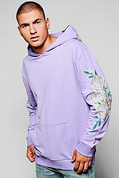 Boohoo Floral Embroidered Hoodie