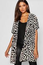 Boohoo Tall Leopard Print Shirt Dress