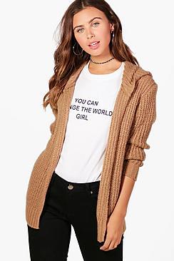 Boohoo Petite Camilla Hooded Cardigan