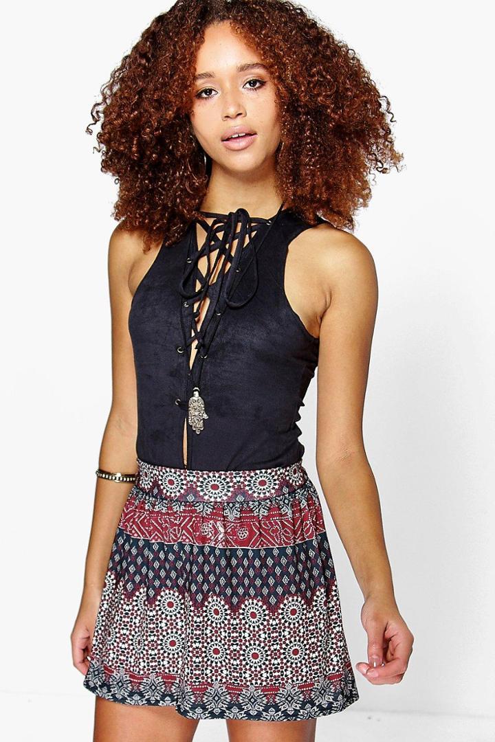 Boohoo Aylin Printed Flippy Shorts Multi