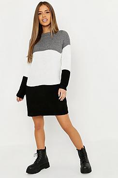 Boohoo Petite Stripe Jumper Dress