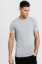 Boohoo Longline Jacquard Stripe T-shirt
