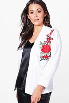 Boohoo Plus Chrissie Floral Applique Detail Kimono