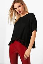 Boohoo Beth Oversized Ruffle Boxy Crop