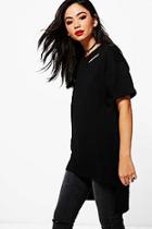 Boohoo Hannah Slash Neck Oversized T-shirt