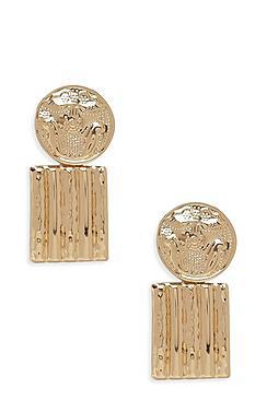 Boohoo Circle & Square Ridge Statement Earrings