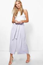 Boohoo Roza Belted Woven Wide Leg Culottes