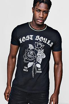 Boohoo Lost Souls Print T-shirt
