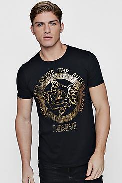 Boohoo Floral Foil Print T-shirt