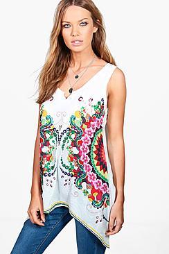 Boohoo Lauren Floral Print Tunic