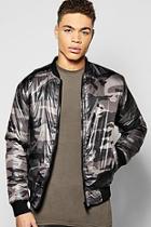 Boohoo Diamond Quilted Padded Camo Bomber Jacket