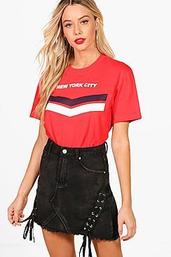 Boohoo Dana New York City Slogan T-shirt