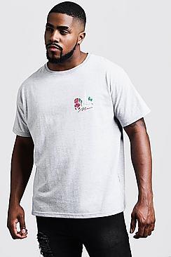 Boohoo Big And Tall Man Script Skeleton T-shirt