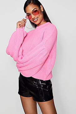 Boohoo Annie Balloon Sleeve Oversized Jumper