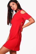 Boohoo Charlotte Tabbard Tie Side Shift Dress