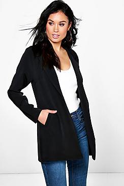 Boohoo Jessica Longline Woven Blazer
