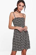 Boohoo Sophie Strappy Printed Shift Dress
