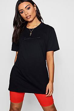 Boohoo Brooke Woman High Build Slogan T-shirt