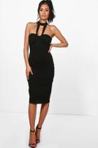Boohoo Abbie Bodycon Choker Dress Black