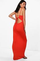 Boohoo Annie Wrap Front Strappy Back Maxi Dress