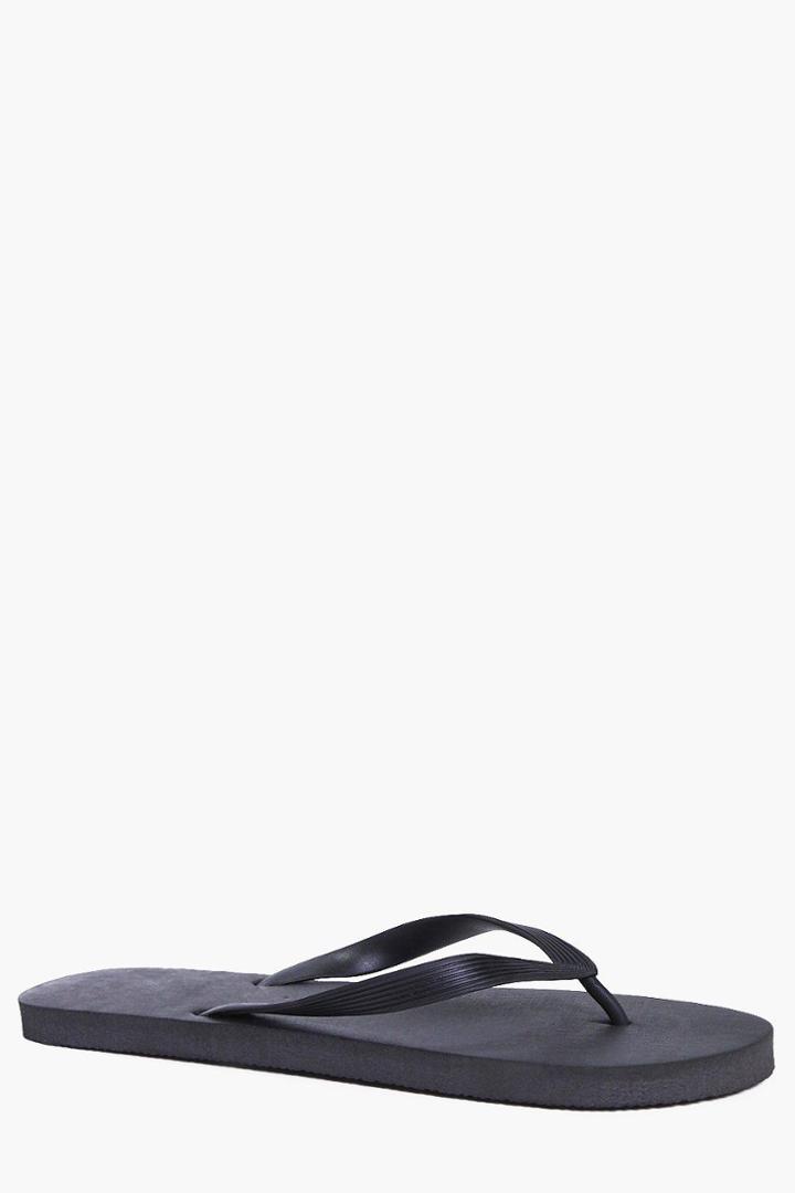 Boohoo Plain Flip Flops Black