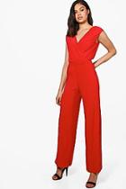 Boohoo Honey Plunge Body & Wide Trouser Co-ord Set