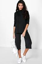 Boohoo Kirsty Side Split Jumper & Culotte Co-ord Set