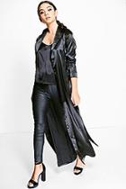 Boohoo Abigail Belted Satin Duster