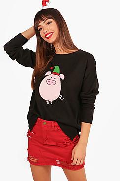 Boohoo Alexis Applique Christmas Jumper