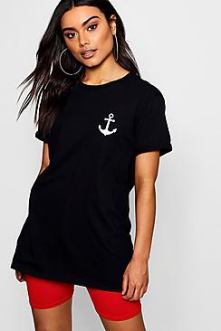 Boohoo Anchor Print T-shirt