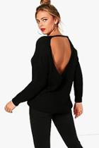 Boohoo Florence Low V Back Knitted Jumper