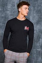 Boohoo Disney Varsity 'm' Long Sleeve Tee