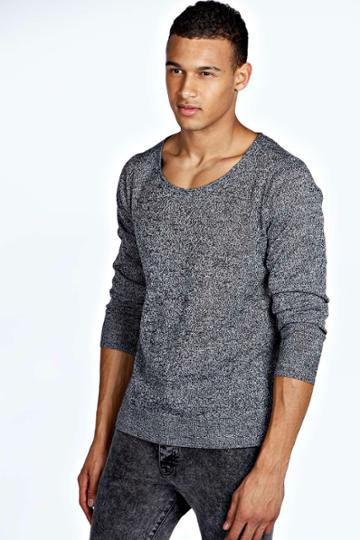 Boohoo Scoop Neck Jumper - Black