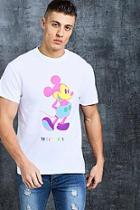 Boohoo Disney Neon Printed Mickey T-shirt