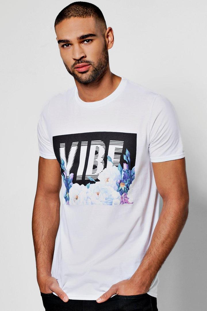 Boohoo Hazy Vibe Print T Shirt White