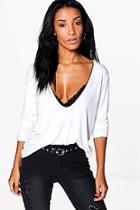 Boohoo Macie Extreme Scoop Long Sleeve Top