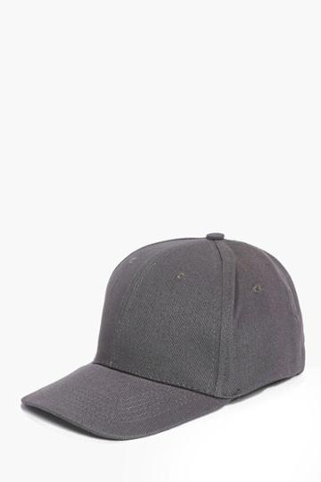 Boohoo Slate Grey Plain Baseball Cap Slate