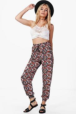 Boohoo Rheya Paisley Print Woven Joggers