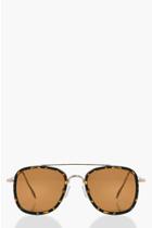Boohoo Tortoise Shell Framed Aviator Sunglasses Brown