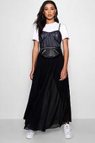 Boohoo Polly Sports Tape Corset Maxi Dress