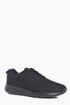 Boohoo Lace Up Running Trainers Black