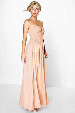 Boohoo Boutique Sia Mesh Rouched Plunge Maxi Dress