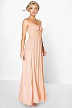 Boohoo Boutique Sia Mesh Rouched Plunge  Maxi Dress