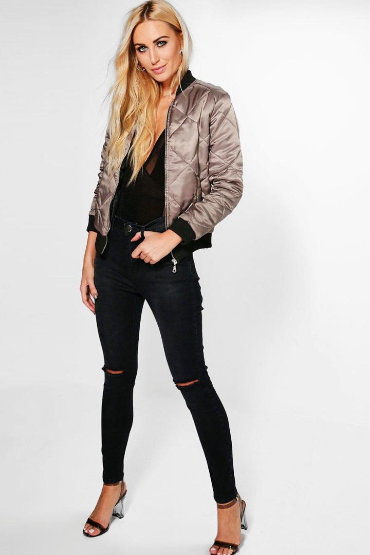 Boohoo Brianne High Waisted Skinny Jeans Black