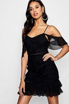 Boohoo Boutique Harriet Lace Ruffle Mini Dress