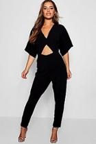 Boohoo Petite Lyla Kimono Sleeve Cut Out Jumpsuit