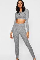 Boohoo Tie Up Front Lounge Set